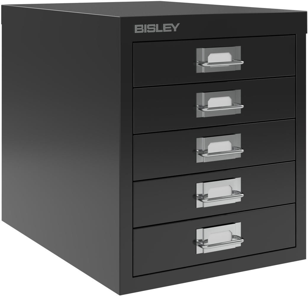 Bisley MultiDrawer™, 12er Serie, 5 Schubladen à H 51 mm, DIN A4, Farbe: schwarz Bild 1
