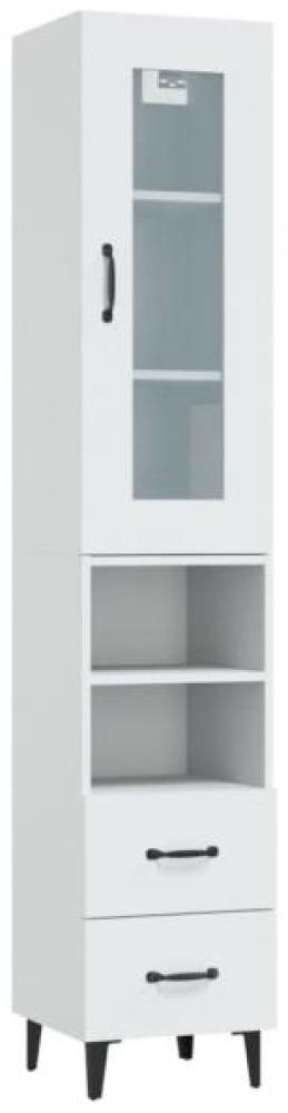 Highboard Weiß 34,5x34x180 cm Holzwerkstoff [3115380] Bild 1