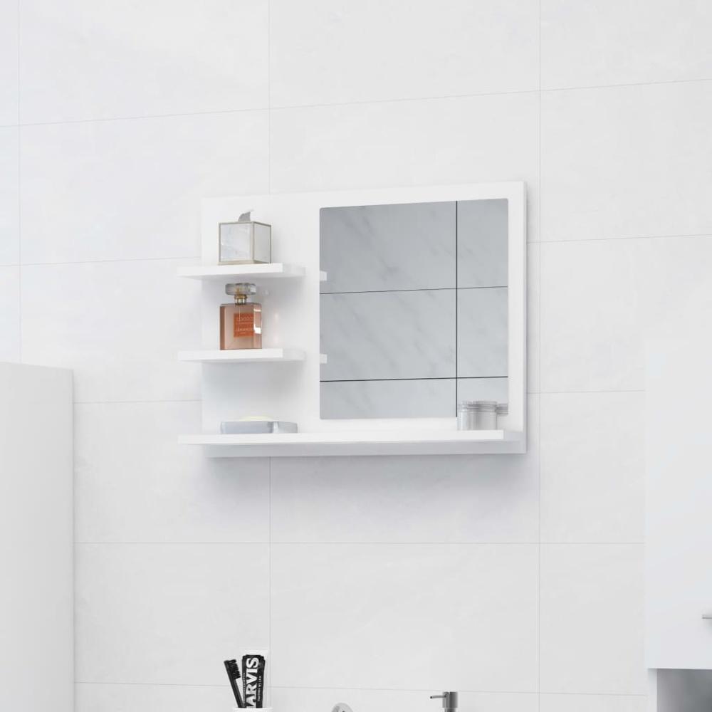 Badspiegel Hochglanz-Weiß 60x10,5x45 cm Holzwerkstoff Bild 1