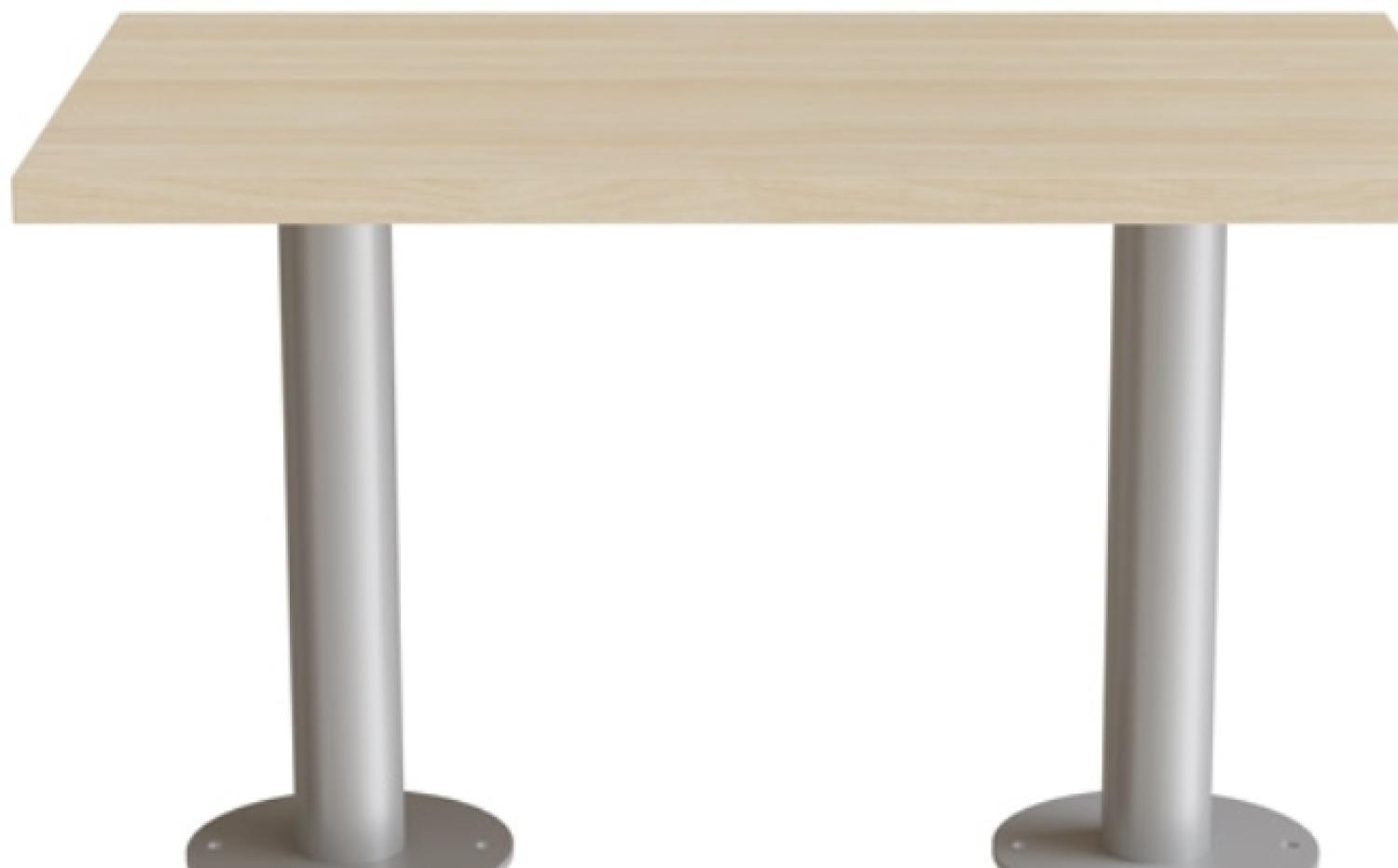 Tisch Marie 700x600 mm Höhe 720 mm Gestell Birke massiv und Aluminium grau Bild 1