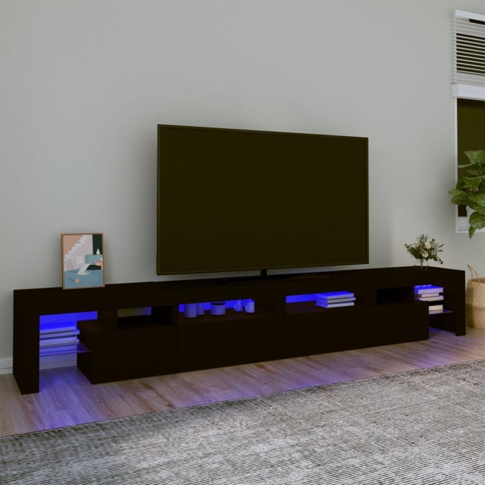 TV-Schrank mit LED-Leuchten Schwarz 280x36,5x40 cm Bild 1