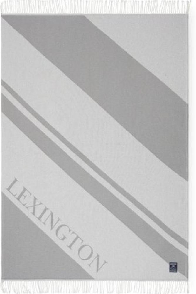LEXINGTON Decke Logo Recycled Cotton Gray White (130x170) 10004011-7600-TH10 Bild 1