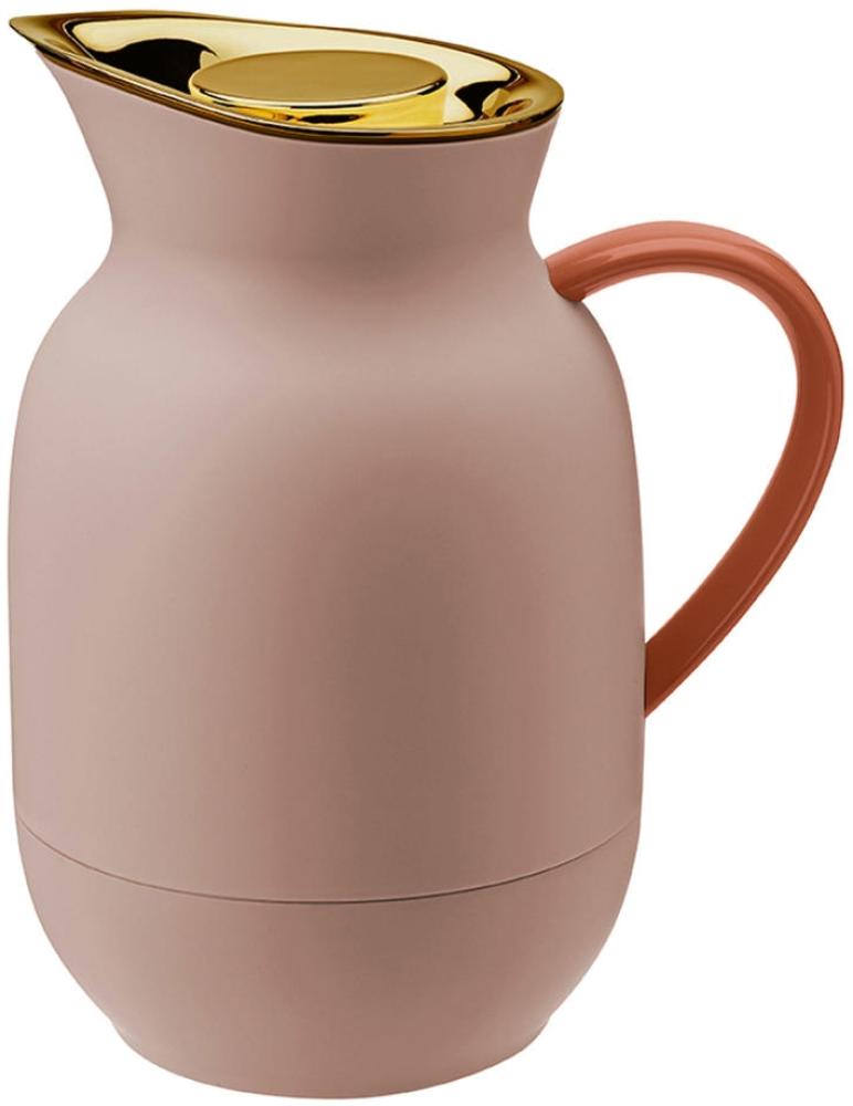 Stelton Isolierkanne Amphora für Kaffee, Kaffeekanne mit Glaseinsatz, Thermokanne, Kunststoff, Soft Peach, 1 Liter, 221-2 Bild 1