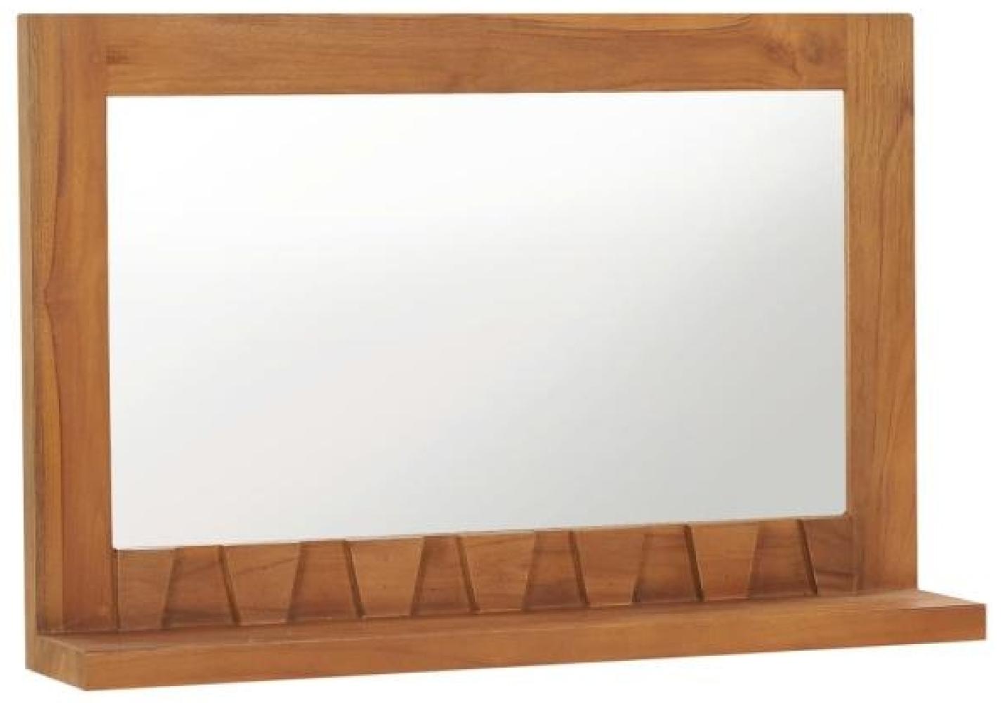 vidaXL Wandspiegel mit Regal 60×12×40 cm Teak Massivholz Bild 1