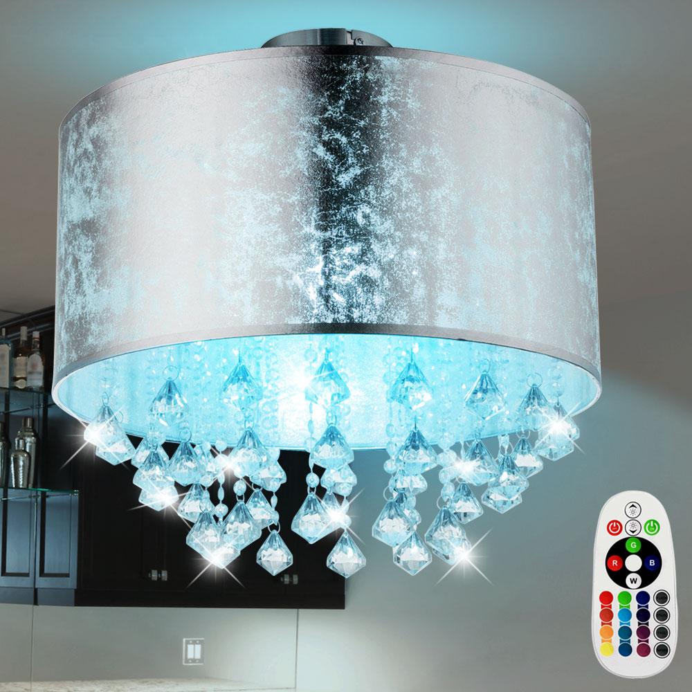 RGB LED Deckenlampe, Blattsilber Design mit Kristallen, AMY Bild 1