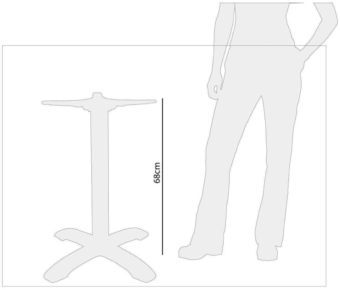 Bolero Tischfuß mit Fußkreuz Aluminium 68cm hoch Bild 1