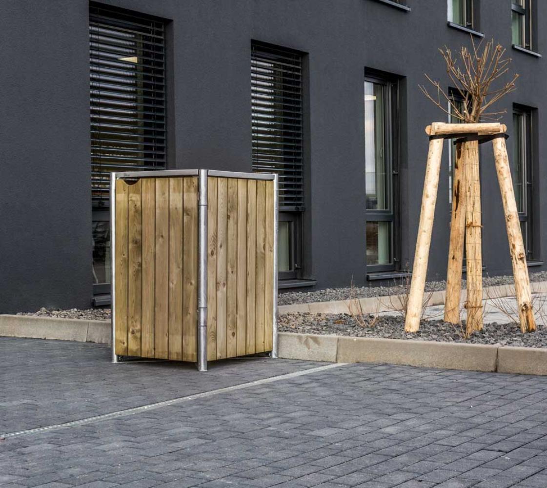 Hide Holz Mülltonnenbox für 1 Mülltonne 240 Liter | Natur | 81x70x115 cm Bild 1