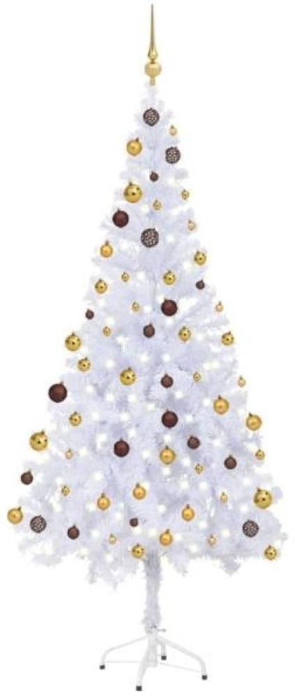 vidaXL Künstlicher Weihnachtsbaum mit LEDs & Schmuck 180 cm 620 Zweige Bild 1