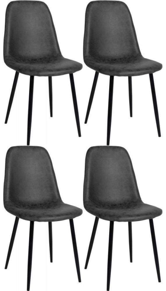 4er Set Esszimmerstühle Napier Kunstleder (Farbe: schwarz) Bild 1