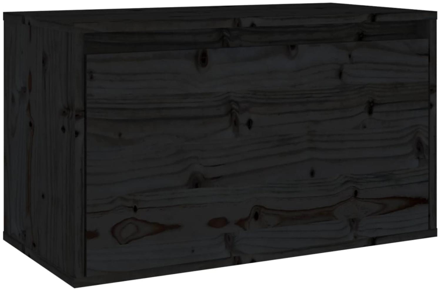 Wandschrank Schwarz 60x30x35 cm Massivholz Kiefer Bild 1