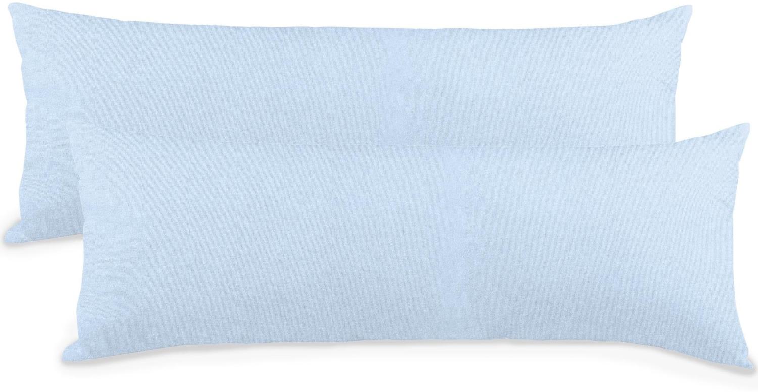 aqua-textil Classic Line Kissenbezug 2er-Set 40 x 145 cm Aqua blau Baumwolle Seitenschläferkissen Bezug Reißverschluss Bild 1