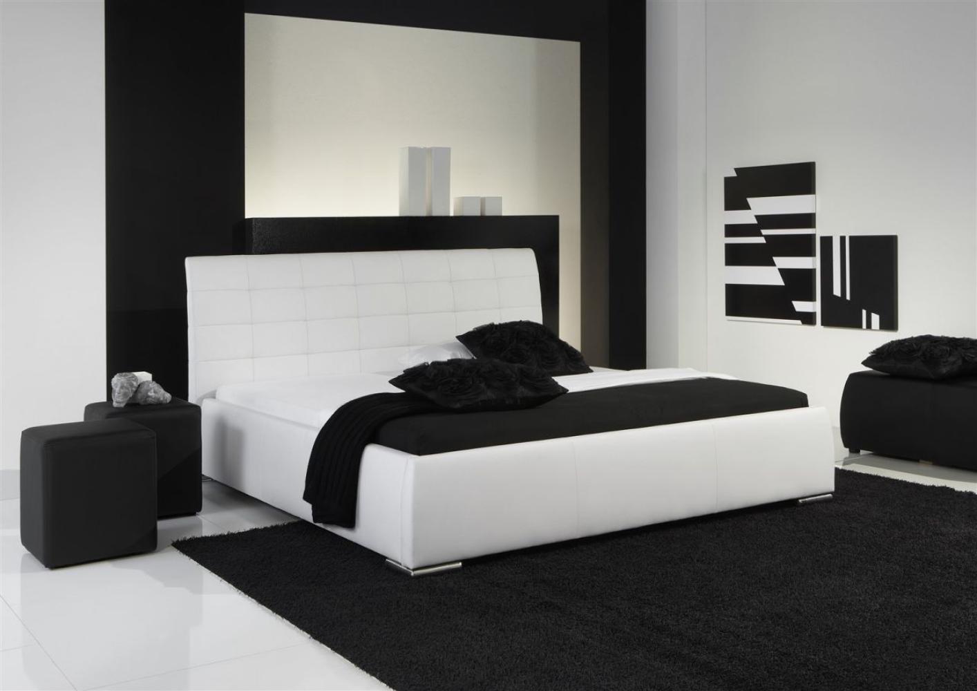 Polsterbett Bett Doppelbett Tagesbett - VERMONT - 180x200 cm Weiss Bild 1
