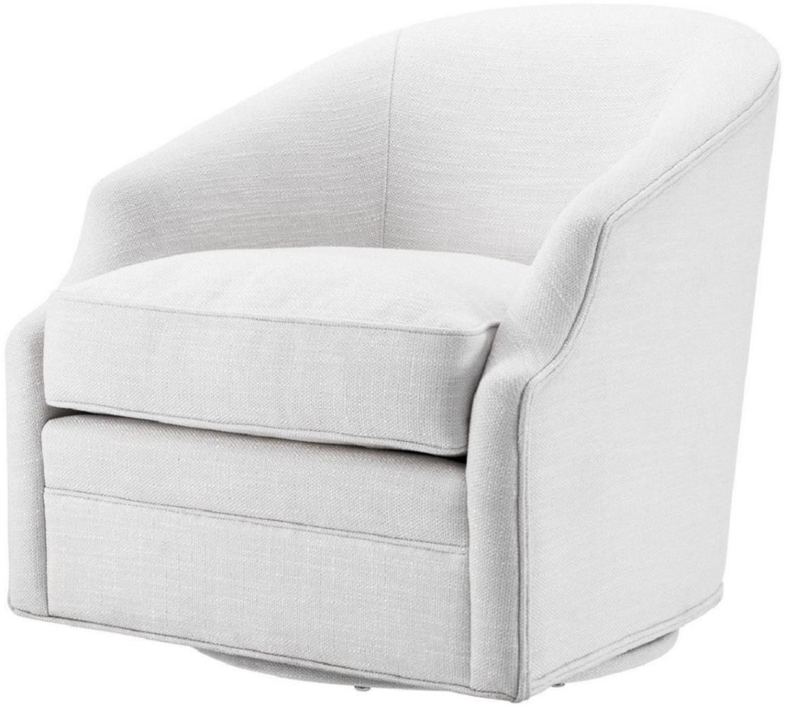 Casa Padrino Luxus Drehsessel Weiß 72 x 82 x H. 74 cm - Wohnzimmer Sessel - Luxus Möbel Bild 1