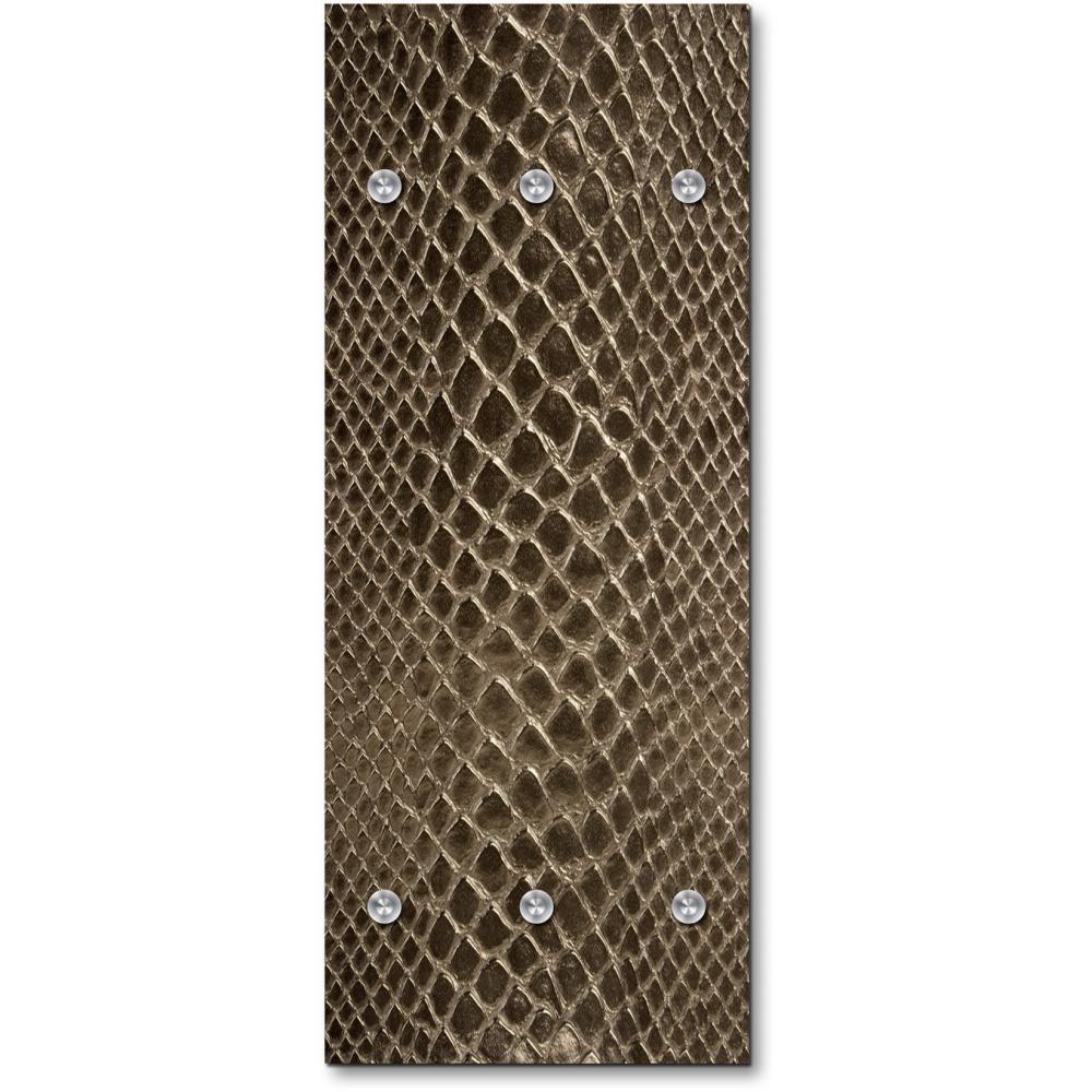 Queence Garderobe - "Golden Snake" Druck auf hochwertigem Arcylglas inkl. Edelstahlhaken und Aufhängung, Format: 50x120cm Bild 1