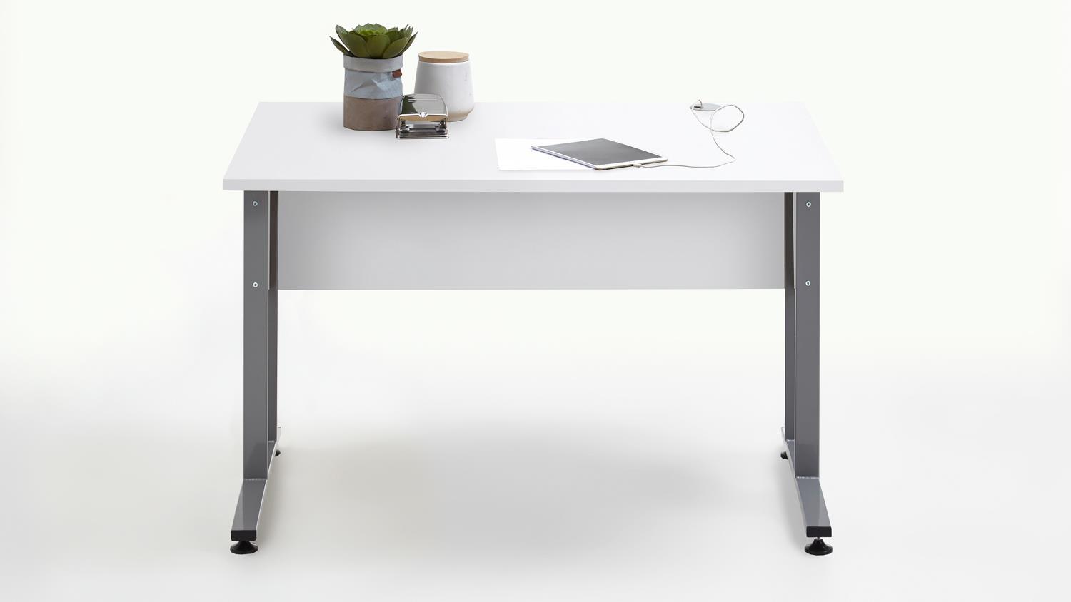 Schreibtisch 'CALVIA 1' in weiß mit Metallkufen 120x80 cm Bild 1