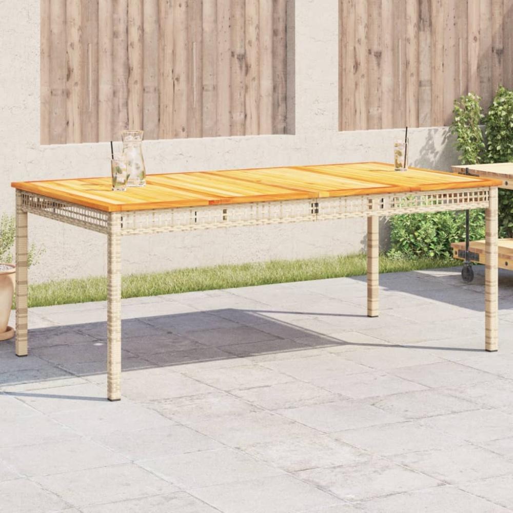 vidaXL Gartentisch Beige 180x90x75 cm Poly Rattan Akazienholz Bild 1