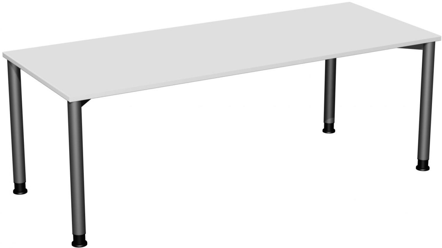 Schreibtisch '4 Fuß Flex' höhenverstellbar, 200x80cm, Lichtgrau / Anthrazit Bild 1