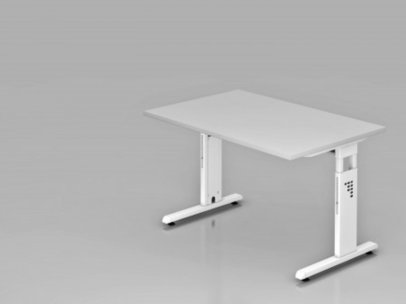 Schreibtisch OS12 C-Fuß 120x80cm Grau Gestellfarbe: Weiß Bild 1