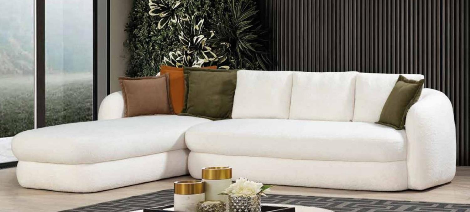Casa Padrino Luxus Ecksofa Weiß 300 x 200 x H. 75 cm - Wohnzimmer Sofa - Wohnzimmer Möbel - Luxus Möbel - Luxus Einrichtung Bild 1