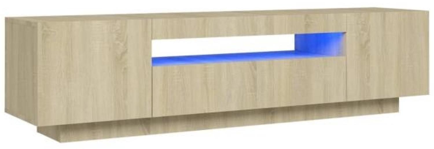 TV-Schrank mit LED-Leuchten Sonoma-Eiche 160x35x40 cm Bild 1