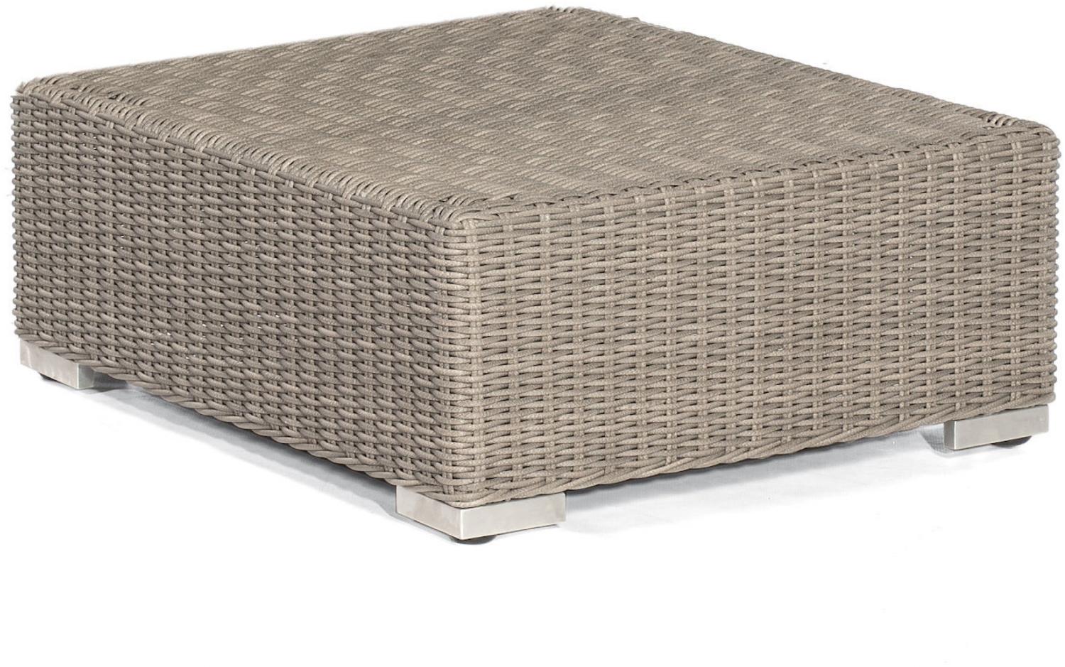 Sonnenpartner Lounge-Hocker Residence Alu/Polyrattan stone-grey mit Kissen Sitzhocker Bild 1