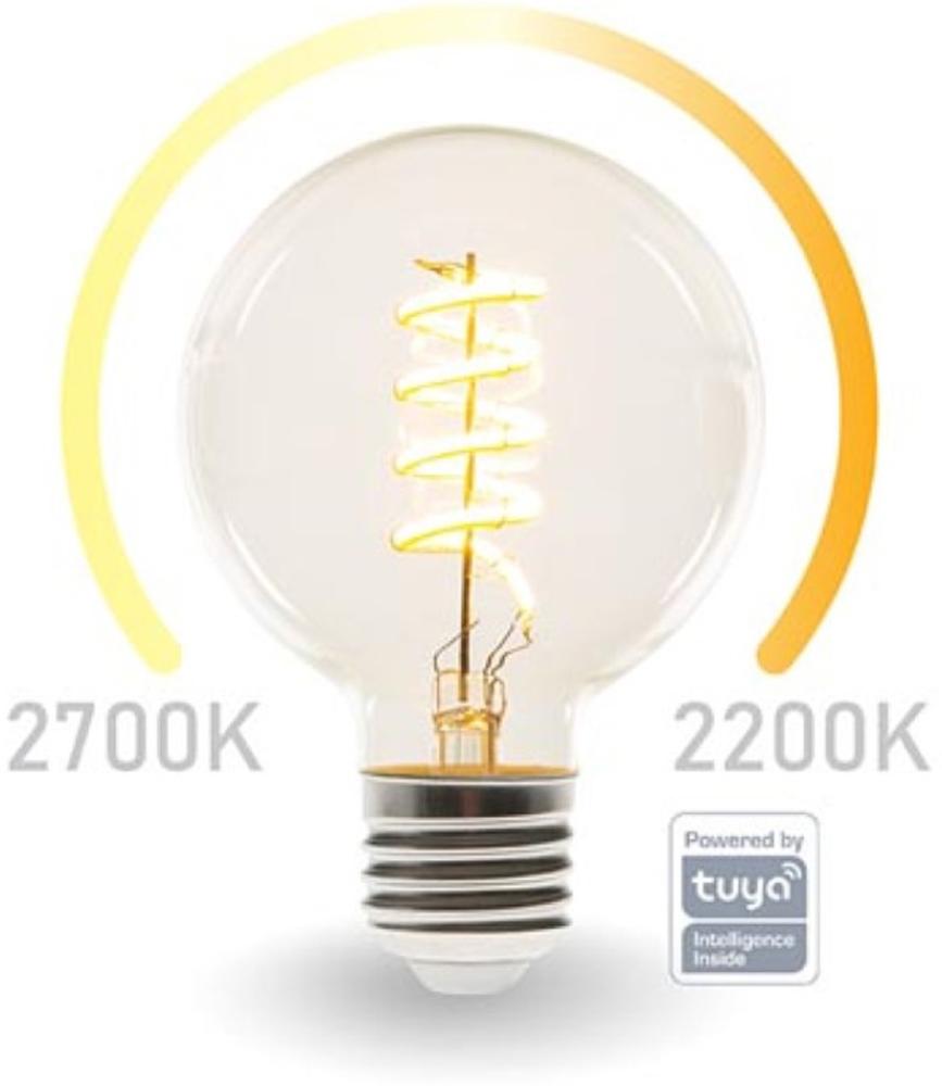 Perel SMART-WI-FI-LED-LAMPE MIT FILAMENT - WARMWEIß & INTENSIV WARMWEIß - E27 - G95 Bild 1