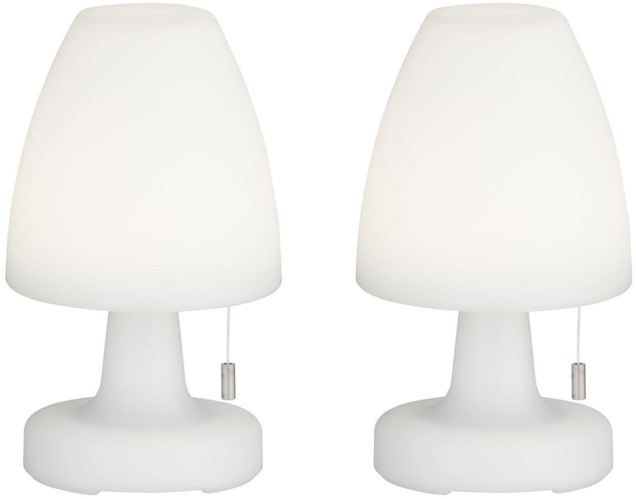 2er SET Outdoor Akku Tischlampen ohne Kabel - dimmbar & RGB - Höhe 25cm Bild 1
