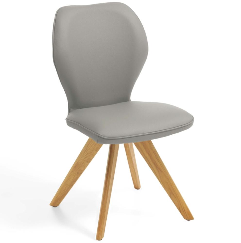 Niehoff Sitzmöbel Colorado Trend-Line Design-Stuhl Eichengestell - Leder - 180° drehbar Napoli lichtgrau Bild 1