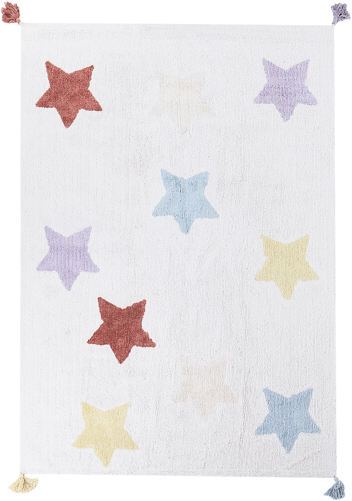 Kinderteppich aus Baumwolle Sterne 140 x 200 cm mehrfarbig MEREVI Bild 1