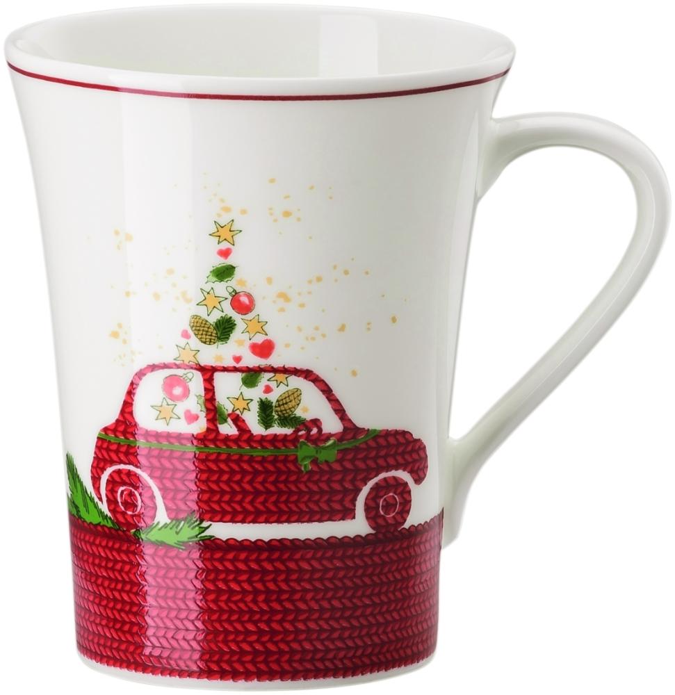 Hutschenreuther Nora Becher mit Henkel, Bone China, Weihnachtszeit Auto, 400 ml, 02048-726044-15505 Bild 1