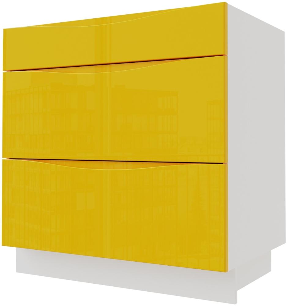 Schubladenunterschrank NAPOLI 80x50x82cm Rejs Vollauszug grifflos lackiert Farbe wählbar (NA-D3R/80) Bild 1