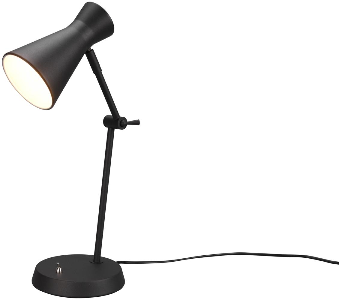 LED Schreibtischlampe mit Gelenkarm Metallschirm in Schwarz, Höhe 50cm Bild 1