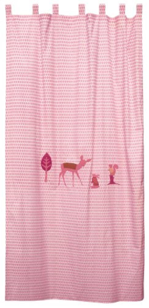 TAFTAN Reh Vorhang mit Schlaufen, 145 x 280 cm, rosa Bild 1