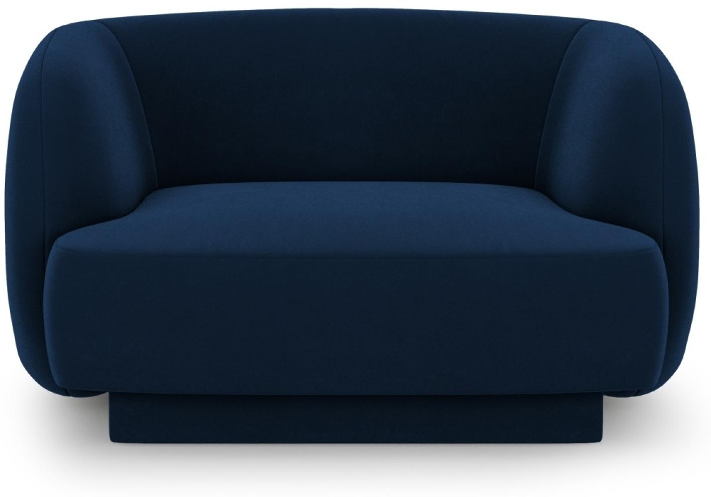 Micadoni Samtstoff Sessel Miley | Bezug Royal Blue | Beinfarbe Black Plastic Bild 1