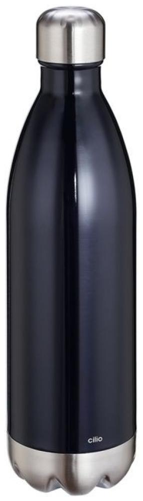 Isolierflasche Elegante, Edelstahl metallic schwarz 1,0 Liter Bild 1