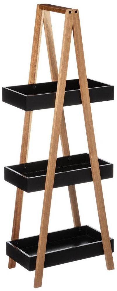 Badregal 3 Ebenen Bambus Badezimmer-Kleiderbügel Farbe schwarz - 5five Simple Smart Bild 1