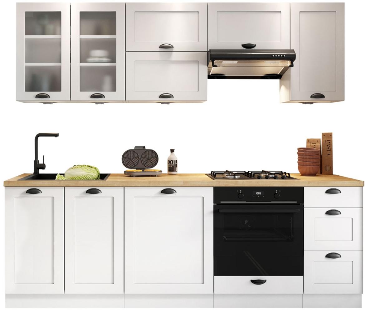 Küchenzeile Monit 240 (Farbe: Weiß / Weiß + Eiche Arlington) Bild 1