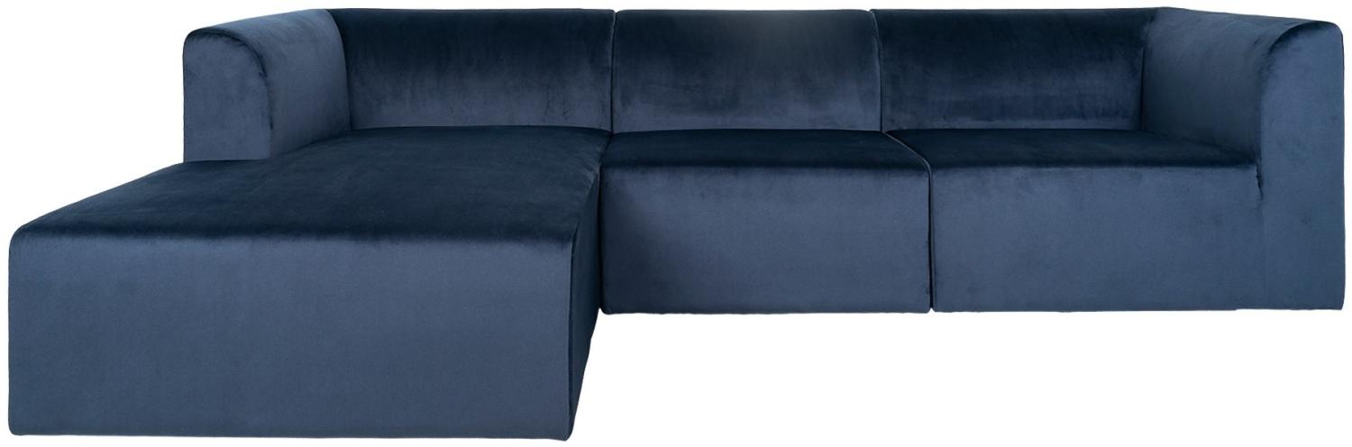 Alba Chaiselongue Sofa links 3 Sitzer Velour Couch Wohnzimmer Wohnlandschaft Bild 1