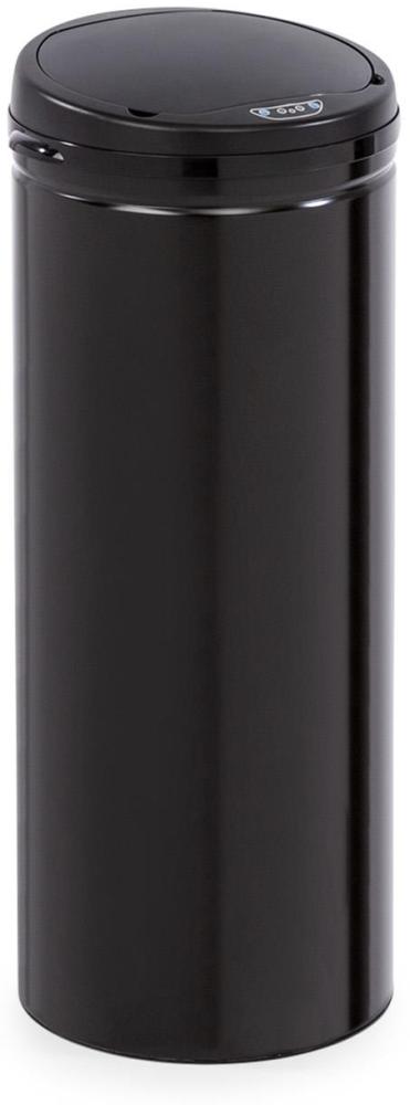 Cleanton Mülleimer rund Sensor 50 Liter für Müllbeutel ABS schwarz Schwarz Bild 1