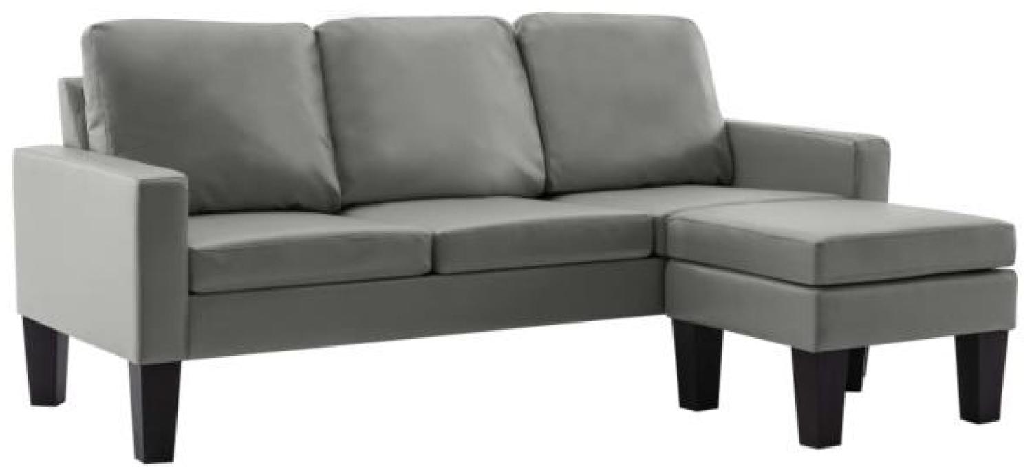 vidaXL 3-Sitzer-Sofa mit Hocker Grau Kunstleder Bild 1