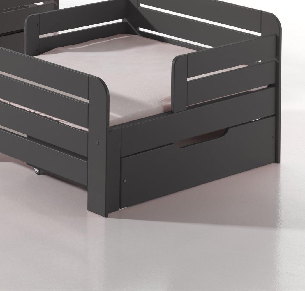 Schublade zum Kinderbett Jumper zum unterschieben, grau lackiert Bild 1