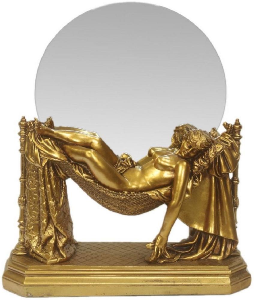 Casa Padrino Barock Tischspiegel Gold 30 x H. 37 cm - Standspiegel - Schminkspiegel - Kosmetikspiegel - Kleiner Deko Spiegel im Barockstil Bild 1