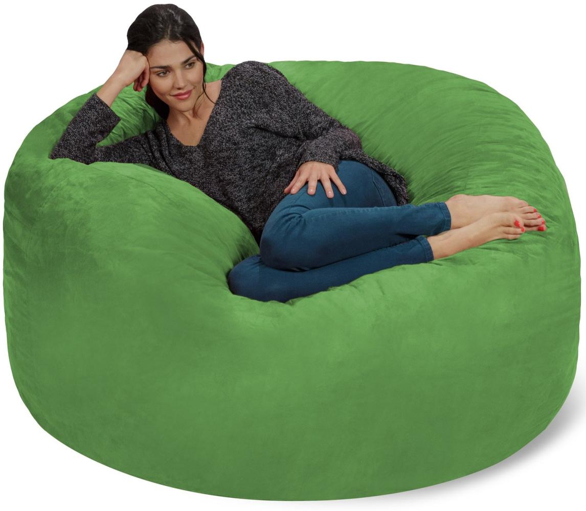 Chill Sack Bohnenbeutelstuhl: Riesen-5' Memory-Foam-Möbel Sitzsack - großes Sofa mit weicher Microfaserabdeckung - Kalk Bild 1