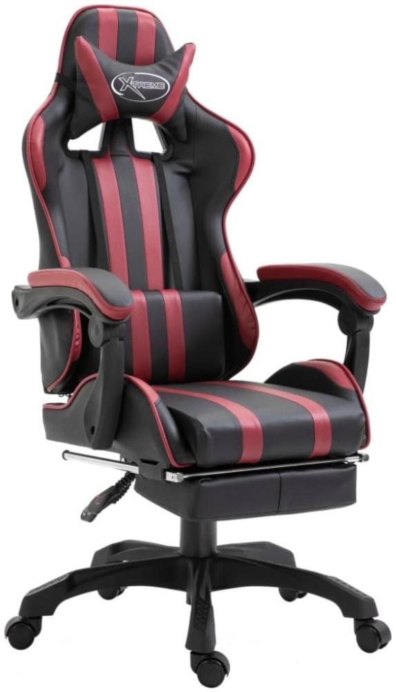 vidaXL Gaming-Stuhl mit Fußstütze Weinrot Kunstleder [20223] Bild 1