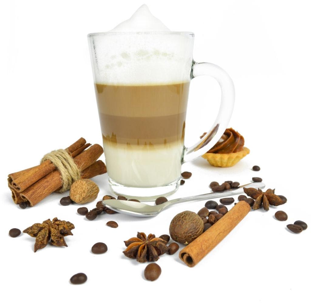 6 Kaffeegläser 350ml mit Henkel Kaffeebecher Teegläser Latte Macchiato Gläser Bild 1