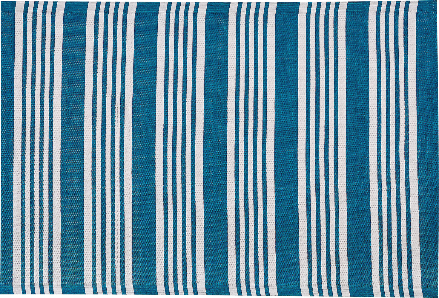 Outdoor Teppich blau 120 x 180 cm Streifenmuster Kurzflor ELURU Bild 1