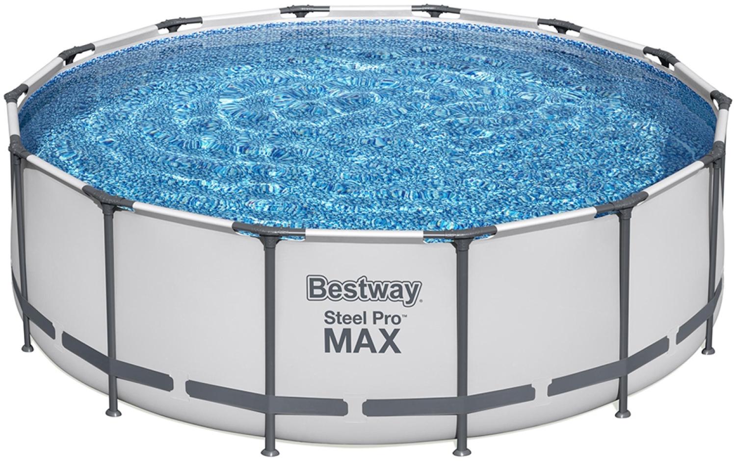 Steel Pro MAX™ Solo Pool ohne Zubehör Ø 427 x 122 cm, lichtgrau, rund Bild 1