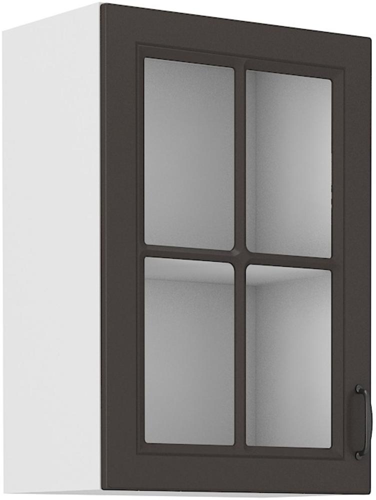 Glashängeschrank 40 cm Stilo Grau Küchenzeile Küchenblock Landhaus Einbauküche Bild 1