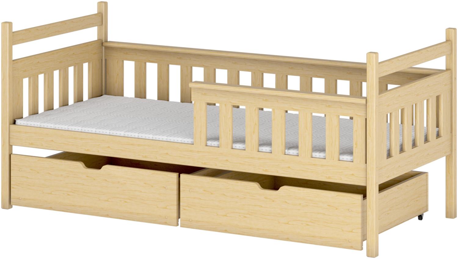 Lano Einzelbett; Kinderbett Emma; mit Lattenrost; Kiefer; 2 Schubkästen; BxHxL 90x85x190 Bild 1