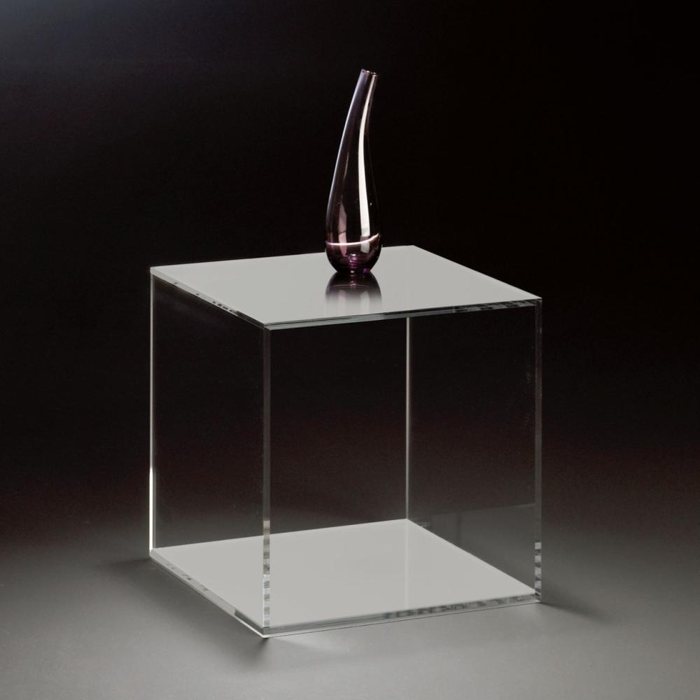 Hochwertiger Acryl-Glas Würfel, klar / hellgrau, 35 x 35 cm, H 35 cm, Acryl-Glas-Stärke 8 mm Bild 1